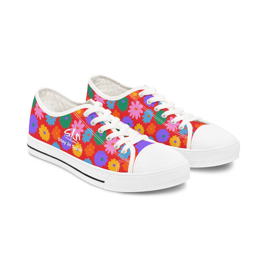 Stay In Spirit Red Flower Women's Low Top Shoes