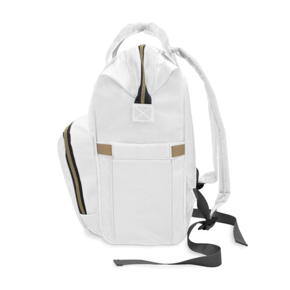 White Fostered by the Father Multifunctional Diaper Backpack