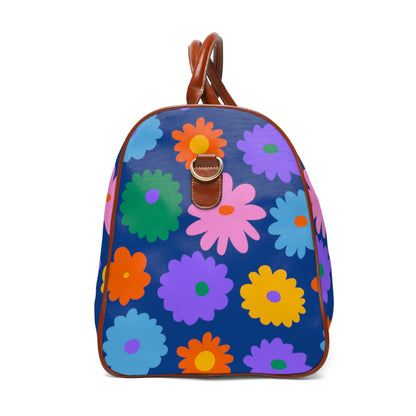 Stay In Spirit Blue Flower Waterproof Travel Bag (Luxury)