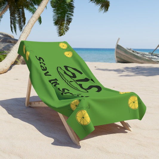 Stay In Spirit Green Beach Towel