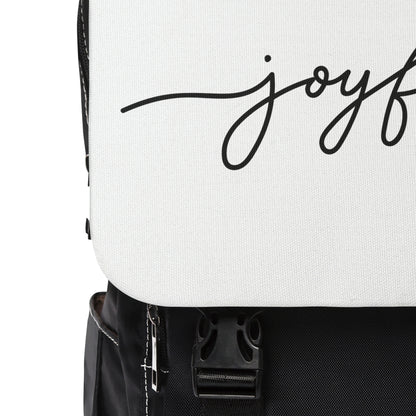 Joyful Black/White Unisex Casual Shoulder Backpack
