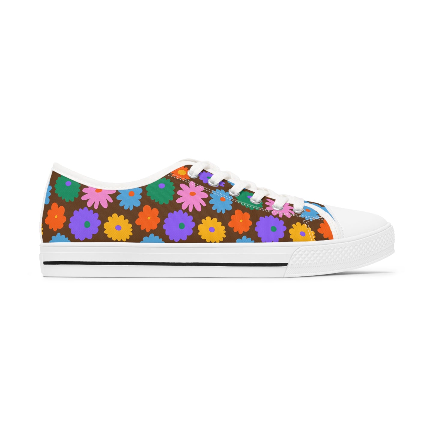 Stay In Spirit Brown Flower Women's Low Top Shoes