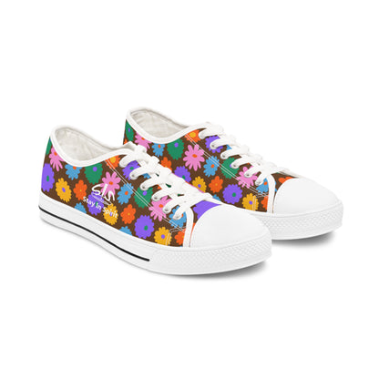 Stay In Spirit Brown Flower Women's Low Top Shoes