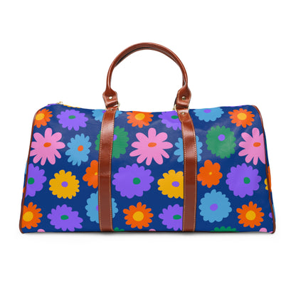 Stay In Spirit Blue Flower Waterproof Travel Bag (Luxury)