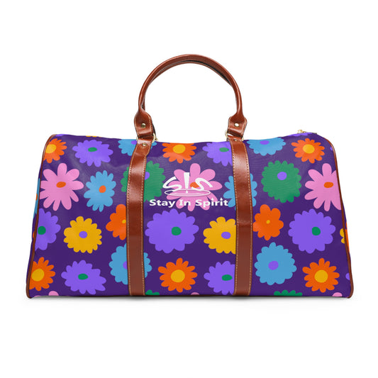 Stay In Spirit Purple Flower Waterproof Travel Bag (Luxury)