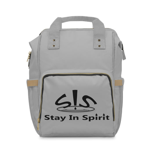Gray Stay In Spirit Multifunctional Diaper Backpack