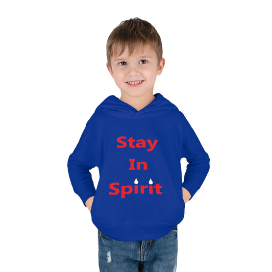 Stay In Spirit Red Lettered Toddler Pullover Fleece Hoodie