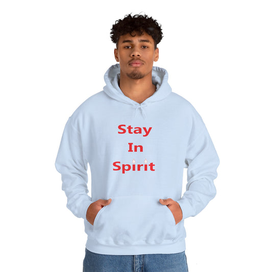 Stay In Spirit Red Lettered Unisex Heavy Blend™ Hooded Sweatshirt