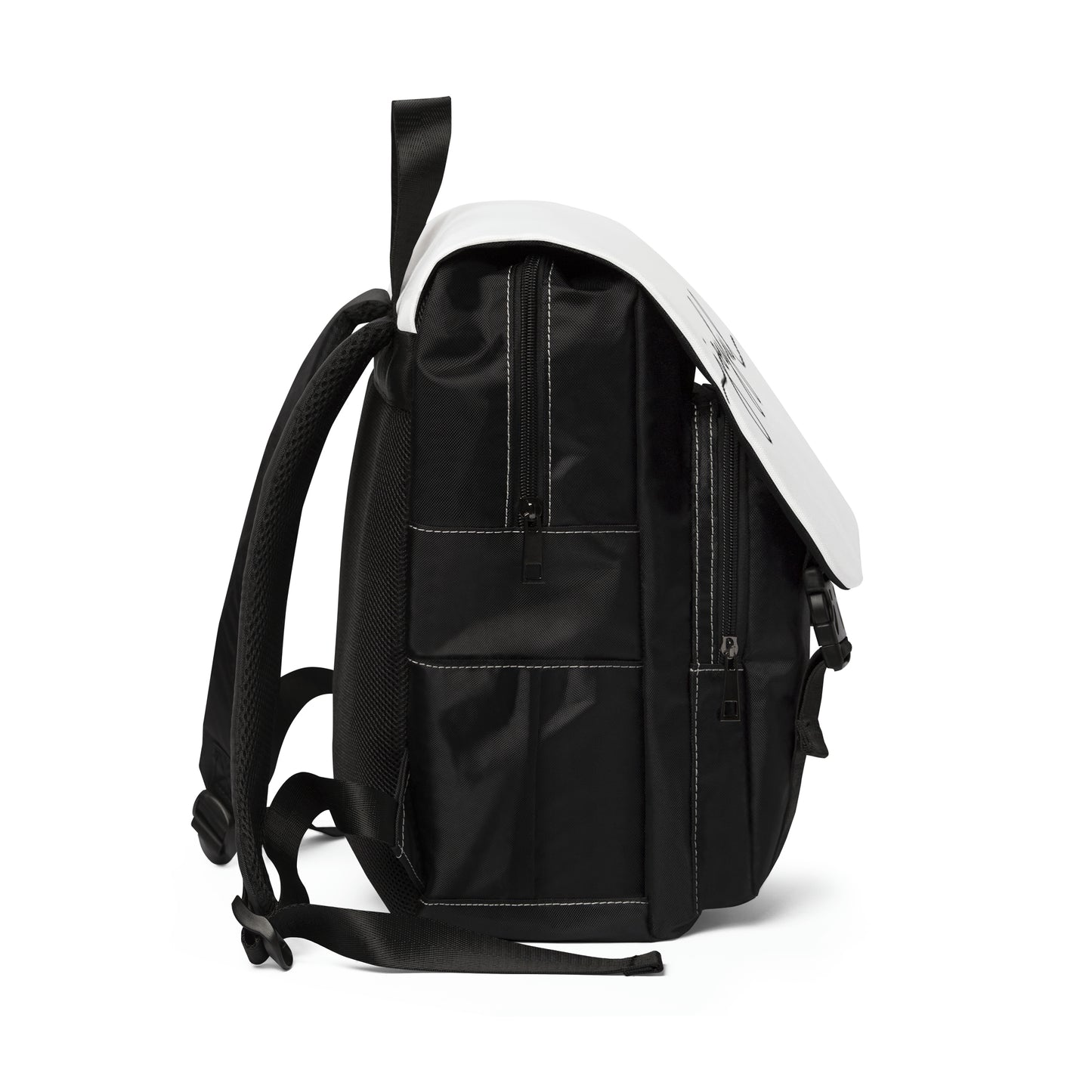 Joyful Black/White Unisex Casual Shoulder Backpack