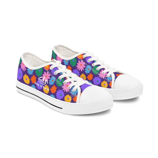 Stay In Spirit Purple Flower Women's Low Top Shoes